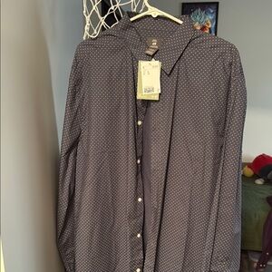 Men's Gray Polka Dot Shirt